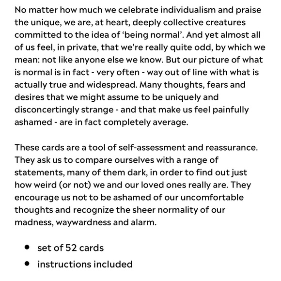 ✨4🛒 $20 ✨ Am I Normal Card Game From THE SCHOOL OF LIFE 52 cards - Picture 7 of 8